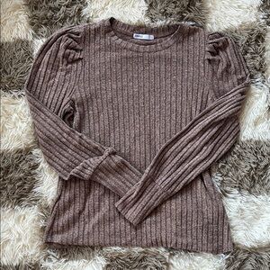 Brown Ribbed Sweater by A New Day